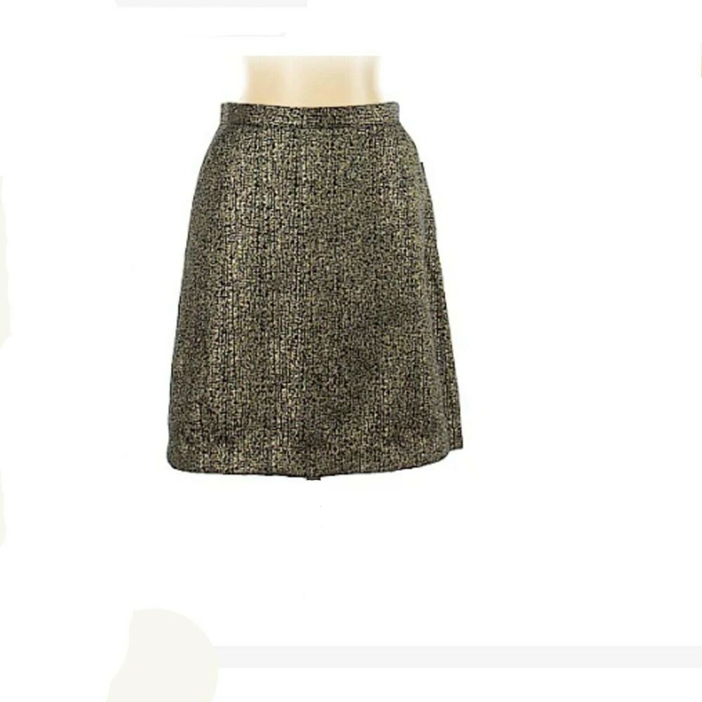 Black & Gold Party Skirt Size 5 Knee-Length TUCKER‎